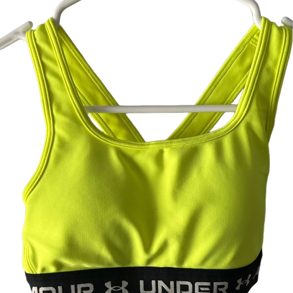 Under Armour Yellow Sports Bra Racerback Medium Support